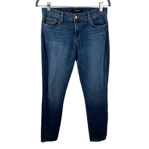 J Brand Dark Blue Mid-Rise Skinny Fit Jeans 5-Pockets Ankle Stretch Denim 29